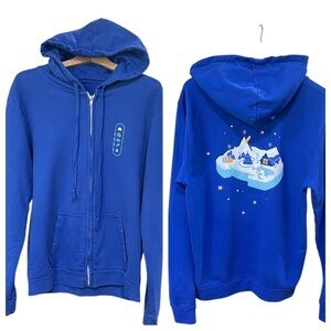 Discord Snowsgiving Exclusive Zip Front Hoodie Sweatshirt SZ M Blue